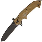 Extrema Ratio 0165 Glauca J1 Desert Tan Part Serrated Framelock Folding Pocket Knife