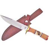 Frost CW663 CW Howling Moon Folding Pocket Knife with Bone and Olive Wood Handle