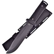 Frost TX4663BLK Tac Xtreme Fixed Drop Point Blade Knife with Black Textured Rubber Handle