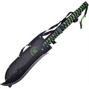 Frost TX4124BLK Tac Xtreme Fixed Black Finish Blade Knife with Black and Green Cord Wrapped Handle