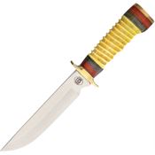 Frost CW6126YB CW Spotted Wolf Skinner Knife with Natural Sculpted Bone Handle