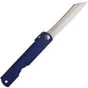 Higonokami C8 No 8 Blue Paper Steel Folding Pocket Knife with Blue Smooth Iron Handle