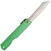 Higonokami C6 No 6 Folder Blue Paper Steel Fixed Knife with Green Ceramic Coated Iron Handle