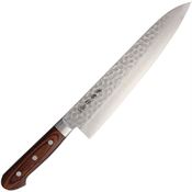 Kanetsune 901 Damascus Steel Blade Gyutou Chefs Knife with Brown Laminated Wood Handle