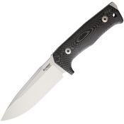 Lion Steel TT5MI T5 Fixed Drop Point Blade Knife with Black Canvas Micarta Handle