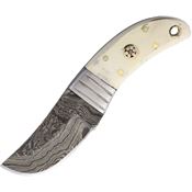 Old Forge 037 Stubby Skinner DamascusStandard Edge Damascus Clip Point Blade & Bone Handles