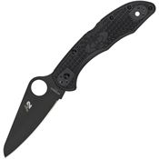 Spyderco 88PBBK2 Salt 2 Plain Lockback Folding Pocket Black Finish Blade Knife with Black Textured FRN Handle