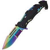 Tac Force 932RB Assisted Opening Spectrum Finish Drop Point Linerlock Folding Pocket Knife with Black Handle