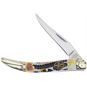 Frost MB109MB Toothpick Folding Pocket Knife with Mojave Bone Handle