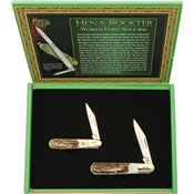 Hen & Rooster 251GFGS Grandfather Grandson Knife Set with Stag Bone Handle