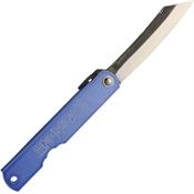 Higonokami 7B No 7 Blue Paper Steel Folding Knife with Purple Iron Handle