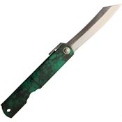 Higonokami JB Blue Paper Steel Jade Knife with Iron Handle