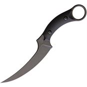 Bastinelli 206 Mako Fixed Steel Curved Blade Knife with Black Grooved G-10 Handle