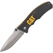 Caterpillar 980002 Drop Point Stainless Linerlock Folding Pocket Knife with Black G-10 Handle