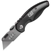 Caterpillar 980018 Utility Linerlock Folding Pocket Knife with Black Aluminum Handle