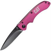 Caterpillar 980060 Pink Drop Point Linerlock Folding Pocket Knife