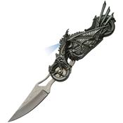 China Made 211409 Dragon Rider LED Clip Point Linerlock Folding Pocket Knife