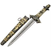China Made 211412 Templar Dagger with White Grooved Synthetic Handle