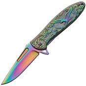 China Made 300429RB Eagle Spectrum Assisted Opening Drop Point Linerlock Folding Pocket Knife