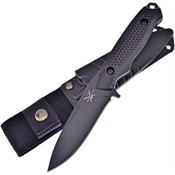 Frost TX045 Fixed Drop Point Blade Linerlock Folding Pocket Knife with Black Textured ABS Handle