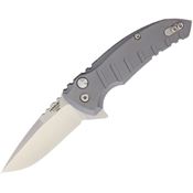 Hogue 24172 X1 Micro Button Lock Matte Gry Drop Point Linerlock Folding Pocket Knife