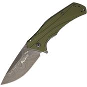 Kershaw 1870OLDAM Knockout Damascus Assisted Opening Linerlock Folding Pocket Knife