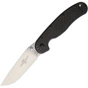 Ontario 8886CF RAT 1 Satin Drop Point Linerlock Folding Pocket Knife