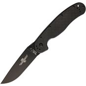 Ontario 8887CF RAT 1 Black Drop Point Linerlock Folding Pocket Knife