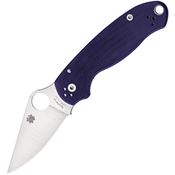 Spyderco 223GPDBL Para 3 Compression Lock Linerlock Folding Satin Finish Blade Pocket Knife with Blue G10 Handle