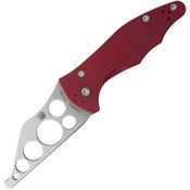 Spyderco 85TR2 Yojimbo 2 Trainer Stonewash Finish Blade Linerlock Folding Pocket Knife with Red G10 Handle