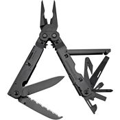 SOG SOG-B66N-CP Power Assisted Opening Linerlock Folding Black Finish Pocket Multi-Tool with Stainless Construction