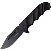 Tac Force 956BK Assisted Opening Black Finish Clip Point Linerlock Folding Pocket Knife with Black Nylon Handle