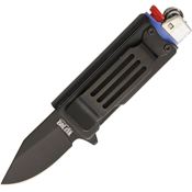 Wild Boar 1021 Knife and Lighter Holder Folding Pocket Knife with Black Aluminum Handle
