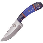 Frost CW676BHBSB Chipaway Hunter Fixed Drop Point Blade Knife with Buffalo Horn and Blue Bone Handle