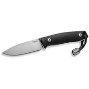 Lion Steel M1GBK M1 Fixed Stainless Drop Point Blade Knife with Black G-10 Handle