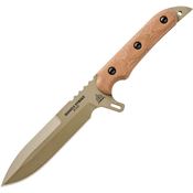 TOPS MS01 Missile Strike Fixed Blade Knife with Coyote Brown Canvas Micarta Handle