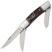 Browning 0159 Three Blade Folder Knife with Brown Jigged Bone Handle