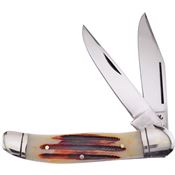 Frost 14232SC Folding Hunter Knife with Second Cut Bone Handle