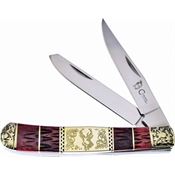 Frost CSW236WB Trapper Folding Pocket Knife with Whiskey Jigged Bone Handle