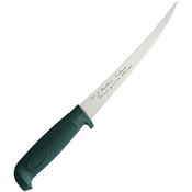 Marttiini 837010 Basic Fillet Fixed Blade Knife with Green Textured Rubber Handle