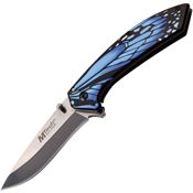 MTech A1005BL Butterfly Blue Assisted Opening Framelock Folding Pocket Knife