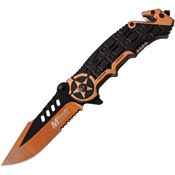 MTech A1008YL Orange Assisted Opening Linerlock Folding Pocket Knife