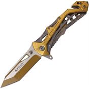 MTech A997BGD Gold Assisted Opening Tanto Point Linerlock Folding Pocket Knife