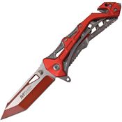 MTech A997BRD Red Assisted Opening Tanto Point Linerlock Folding Pocket Knife