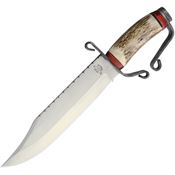 Old Forge 039 Confederate Bowie Fixed Blade Knife with Stag Bone Handle