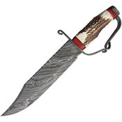 Old Forge 040 Confederate Bowie Fixed Blade Knife with Stag Bone Handle