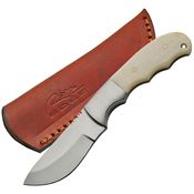 Pakistan 8015 Fixed Blade Knife with White Smooth Bone Handle