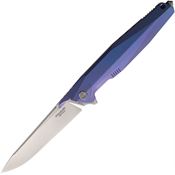 Rike 1707SB Titanium Blue Framelock Folding Pocket Knife