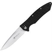 Steel Will F1551 Resident F15-51 Drop Point Linerlock Folding Pocket Knife with Black Textured Aluminum Handle