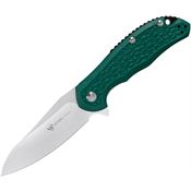 Steel Will F2512 MODUS F25-12 Drop Point Linerlock Folding Pocket Knife with Green Textured FRN Handle